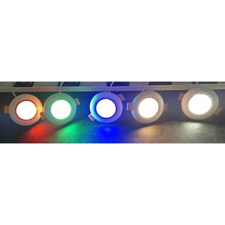 SNAP LIGHT LED Downlight 3w, Color of Fixture- White, Color of LED Blue Pack of 1