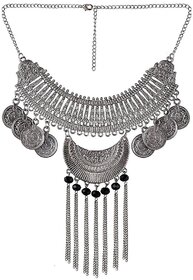 sparkle Afghani Designer Turkish Style Vintage Oxidised German Silver Tribal Jhumki Necklace Pandeant Antique