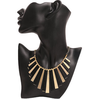 sparkle Gold Plated Gold  Black Alloy Necklace Set For Women