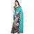 Meia Sarees Multicolor Art Silk Block Print Saree With Blouse