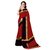Janvi Sales Red Poly Cotton Striped Pattern Saree With Matching Blouse Piece (jvcndPC17)