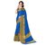 Janvi Sales Blue Poly Cotton Striped Pattern Saree With Matching Blouse Piece (jvcndPC20)