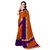 Janvi Sales Orange Poly Cotton Striped Pattern Saree With Matching Blouse Piece (jvcndPC21)