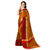 Janvi Sales Orange Poly Cotton Striped Pattern Saree With Matching Blouse Piece (jvcndPC23)