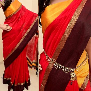 SVB Sarees Multicolor Heavy Saree With Blouse Piece