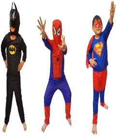 Kaku Fancy Dresses Combo Super Hero Costume,CosPlay Costume,CaliFor Kidsnia Costume For Kids School Annual function/Theme Party/Competition/Stage Shows/Birthday Party Dress ( 3 Pieces )