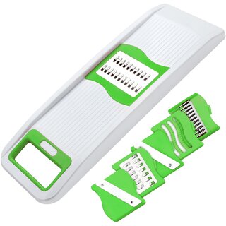 Bluzon Premium 6 in 1 Slicer for Fruit and Vegetables (Green, White)