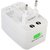 Universal Pocket Travel Charger Multi-Plug, AU/EU/UK/US/CN Worldwide Adaptor  (White)