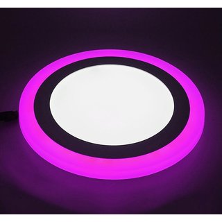 Snap Light White+Pink Dual Color 9 W Power LED Ceiling Panel Light Round Shape