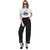 Vivient Women Black Plain Lace Palazzo