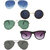 Zyaden Combo of  5 Aviator, Aviator, Aviator, Round & Wayfarer Sunglasses-Combo 3206