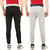 Manlino Cotton Track Pant For Men (Melange and Black, Pack Of 2)