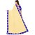 Janvi sales beige and blue designer georgette embroidered border saree with blouse piece(mapple.blue saree)