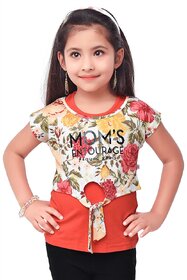 Semi Partywear western Half Sleevless for Kids Size40- Red Top by Triki.