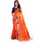 janvi sales orange designer paper silk elephant pattern embroidered work saree with blouse piece(jv-3004orange)