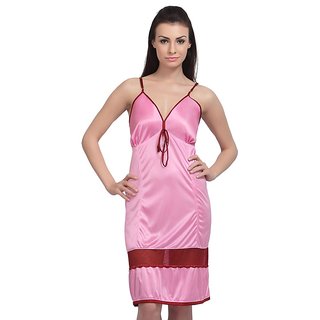 Daily Womens Night Set 2p Nighty  Panty Hot Bed Sleep Wear 464 Pink Babydoll Set