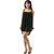 One Piece Dress Spaghetti Strap Back Metal Cross Cutout Sleeveless Black Color.
