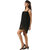 One Piece Dress Spaghetti Strap Back Metal Cross Cutout Sleeveless Black Color.