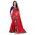 janvi sales red color lace border work saree with blouse piece (jv-3006- red)