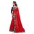 janvi sales red color lace border work saree with blouse piece (jv-3006- red)