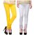Pixie Designer Bottom Lace Leggings (Yellow, White) - Free Size