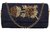 TARUSA Black Suede Floral Pattern Clutch For Women's