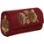 TARUSA Maroon Suede Floral Pattern Clutch For Women's