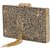 TARUSA Antique Copper Synthetic Shimmer Material Abstract Pattern Box Clutch For Women's