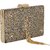 TARUSA Antique Copper Synthetic Shimmer Material Abstract Pattern Box Clutch For Women's