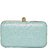 TARUSA Sea Green Net Floral Pattern Box Clutch For Women's