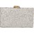 TARUSA Ivory White Synthetic Shimmer Material Abstract Pattern Box Clutch For Women's