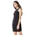 Miss Chase Women's Black Solid Sleeveless Round Neck Mini Pearl Bodycon Dress