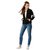 Miss Chase Women's Black Round Neck Full Sleeve Cotton Solid Stripe Detailing Bomber Jacket