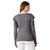 Miss Chase Women's Grey Round Neck Full Sleeves Solid Ruffled Top