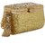 TARUSA Gold Synthetic Shimmer Material Texture Pattern Box Clutch For Women's