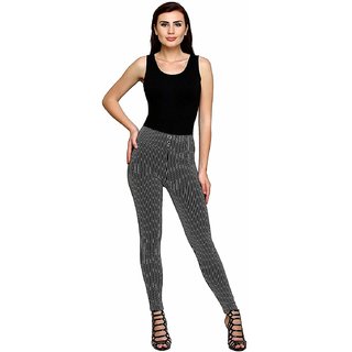 Minha Jeggings / Striped Jeggings / Ankle Length High Waist Jeggings For WomenLegging