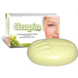 Grapin Anti-Ageing And Anti-Wrinkle Grape Extract And Aloevera Soap ( pack of 5 )75 gm each.