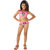 Kids-Girls Multi Color Cute Cartoon Print Halter Two Piece Swimsuit.