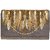 TARUSA Grey Suede Abstract Embroidary Clutch For Women's
