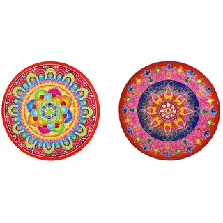 Rangoli Stickers Round 2 pcs. (23.5 cm diameter) - Assorted Designs