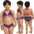 The Little Princess-Girls So Cute Fruit Print Blue Haltered Bikini Set.