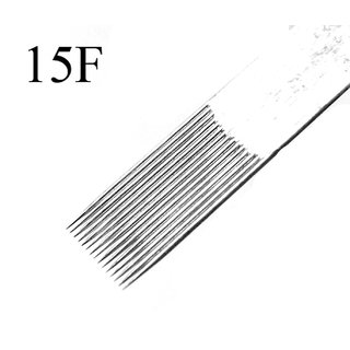 MUMBAI TATTOO NEEDLES 15F FLAT LINER, SHADER WITHOUT NIPPLE WHITE BOX (PACK OF 50)