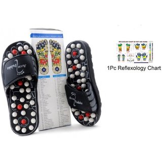 Spring Acupressure and Magnetic Therapy Yoga Accu Paduka Slippers for Full Body Blood Circulation Natural Leg Foot M