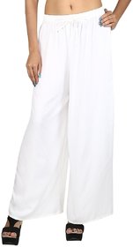Women Rayon White colour Palazzo pant for women