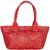 TARUSA Red Faux Leather Abstract Texture Handbag For Women's