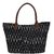 TARUSA Black Cotton Material Geometric Tote Bag For Women's