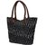TARUSA Black Cotton Material Geometric Tote Bag For Women's