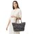 TARUSA Black Cotton Material Geometric Tote Bag For Women's