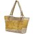 TARUSA Yellow Cotton Material Abstract Tote Bag For Women's