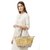 TARUSA Yellow Cotton Material Abstract Tote Bag For Women's